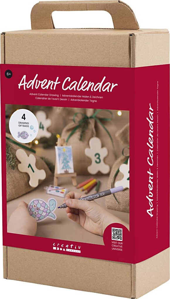 Kreativ Adventskalender - Tegne Diy - 4 Gaver
