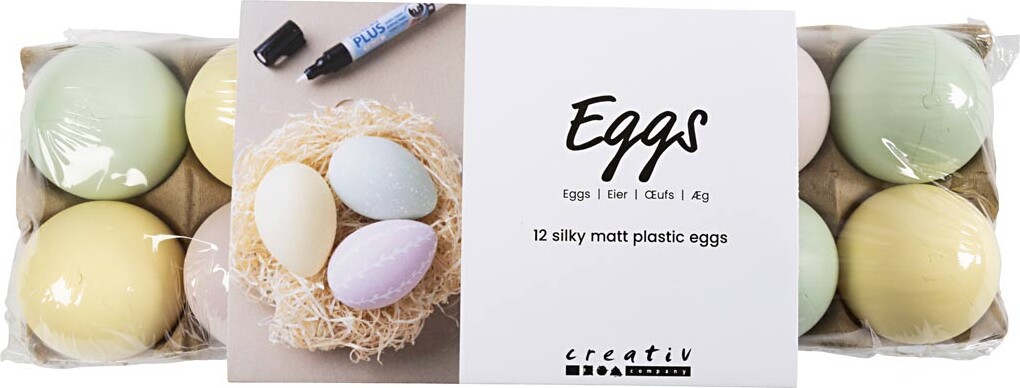 Æg - H 6 Cm - Pastelfarver - 12 Stk