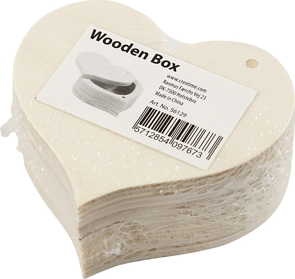 Hjerte Æske I Træ - 4X9 Cm