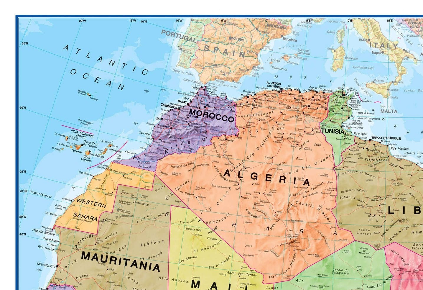 Maps International - Afrika Plakat - 101X121 Cm - Politisk - 1 8 Mio