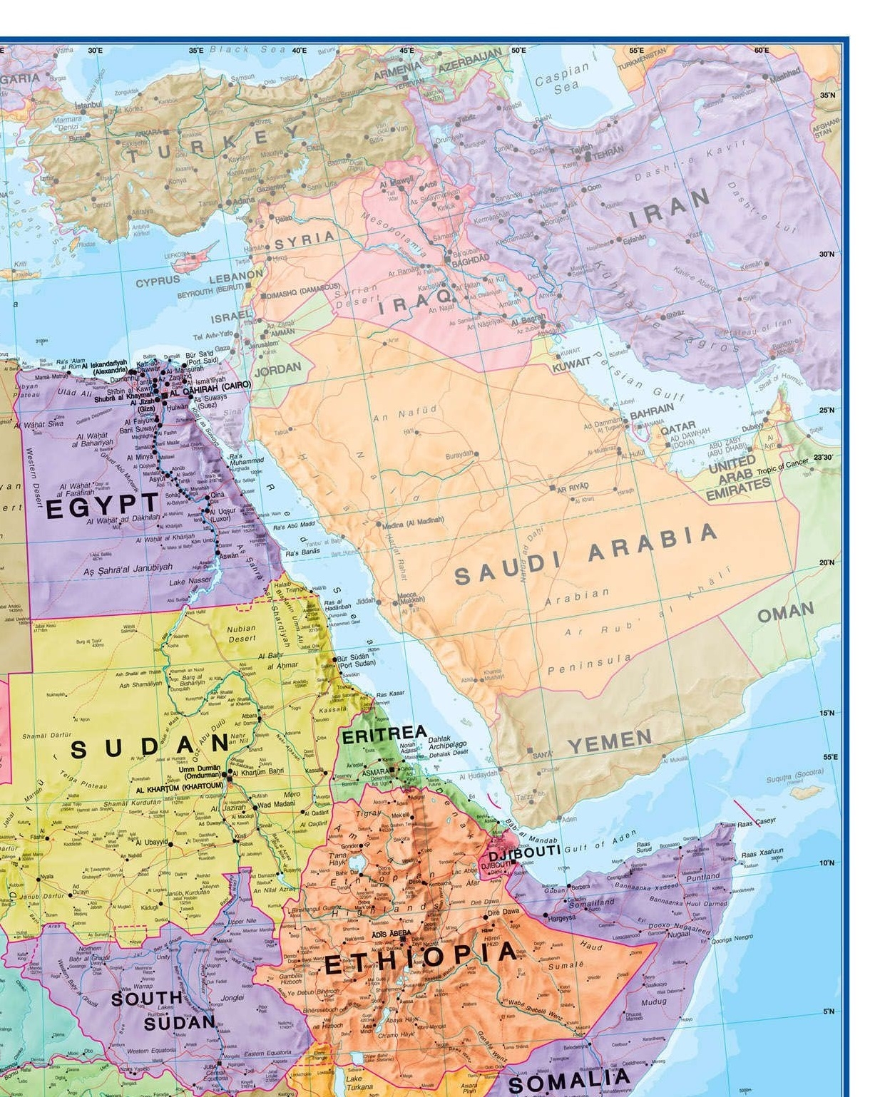 Maps International - Afrika Plakat - 101X121 Cm - Politisk - 1 8 Mio