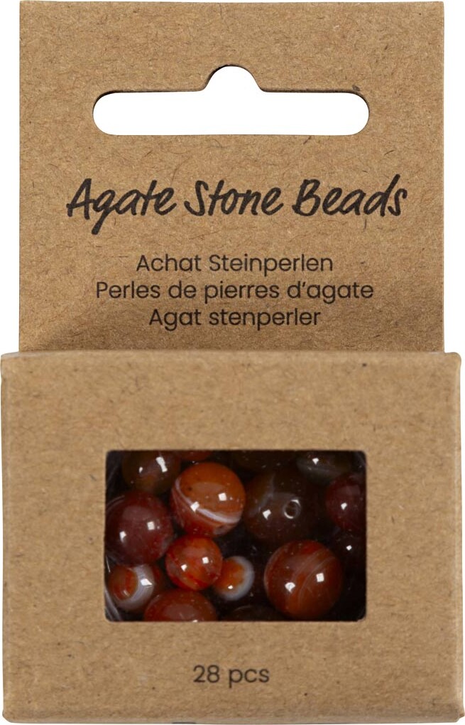 Agat Perler - Brændt Orange - Forskellige Størrelser - 28 Stk