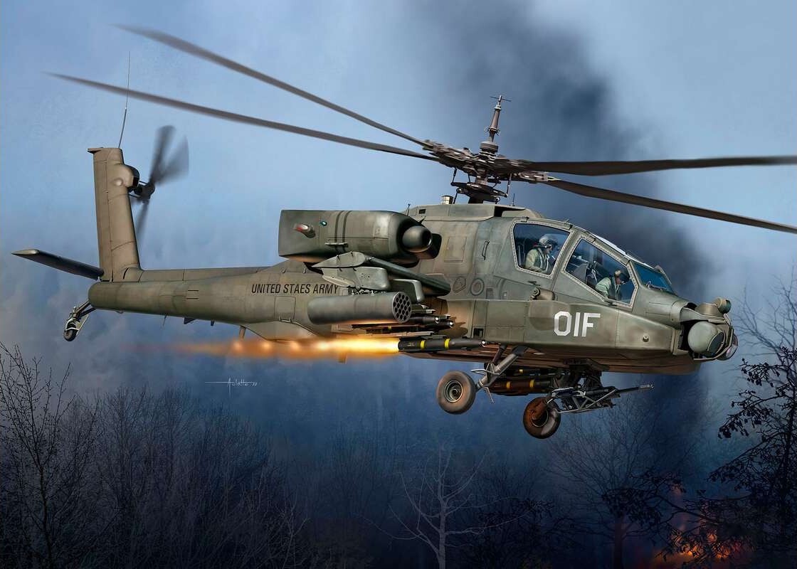 Revell - Ah-64A Apache Modelfly Byggesæt - 1 72 - Level 4 - 03824