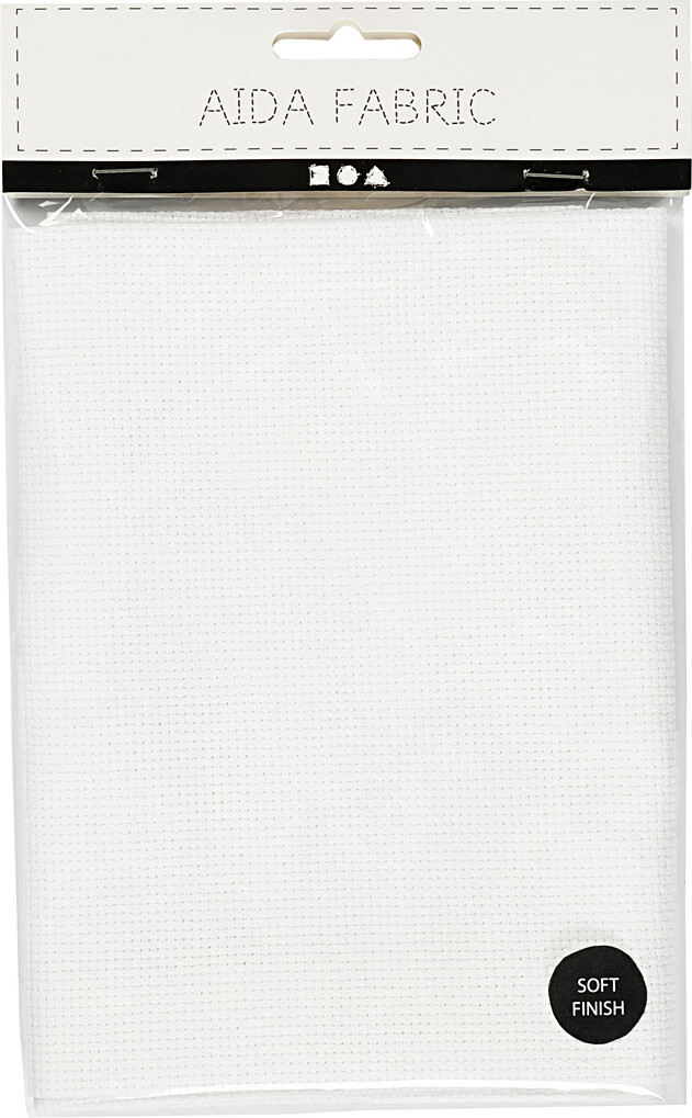 Aidastof - Str 50X50 Cm - 70 Tern Pr 10 Cm - Hvid - 1 Stk