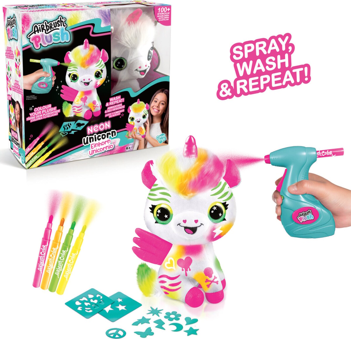 Airbrush Plush - Neon Enhjørning