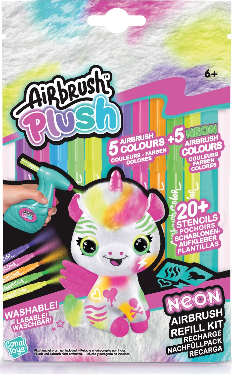 Airbrush Plush - Refill Neon Kit Med 10 Markører