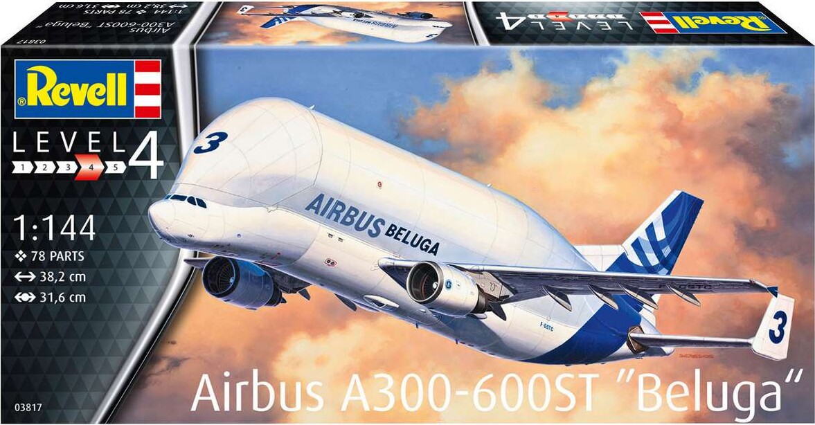 Revell - Airbus Beluga Fly Byggesæt - 1 144 - Level 4 - 03817