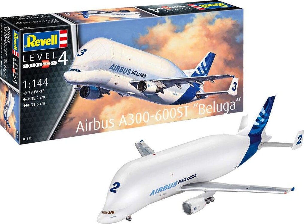 Revell - Airbus Beluga Fly Byggesæt - 1 144 - Level 4 - 03817