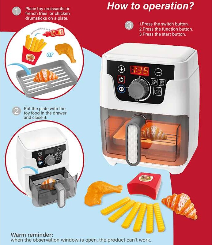 Airfryer Legetøj Med Tilbehør - Elektrisk - Tegole