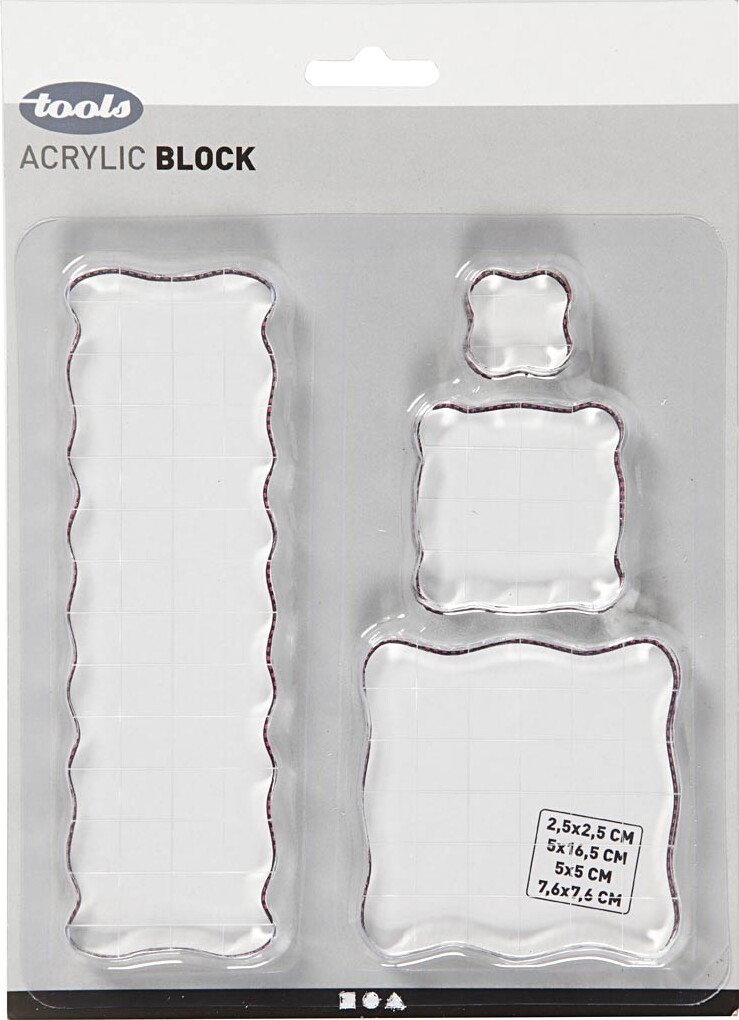 Akrylblok - Str 2 5X2 5 5X5 7 6X7 6 5X16 5 Cm - Tykkelse 1 Cm - 4 Stk