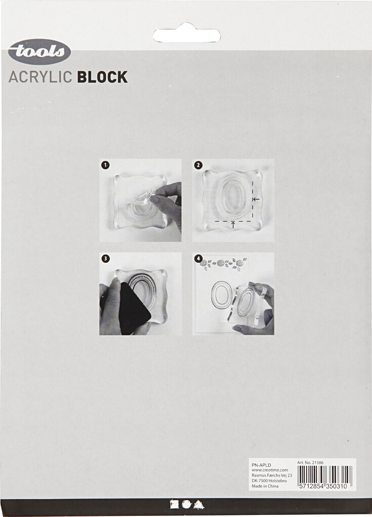 Akrylblok - Str 2 5X2 5 5X5 7 6X7 6 5X16 5 Cm - Tykkelse 1 Cm - 4 Stk