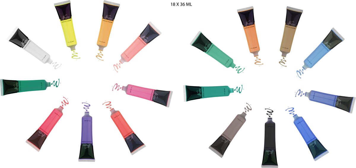 Akrylmaling Sæt - Nassau - 18X36 Ml