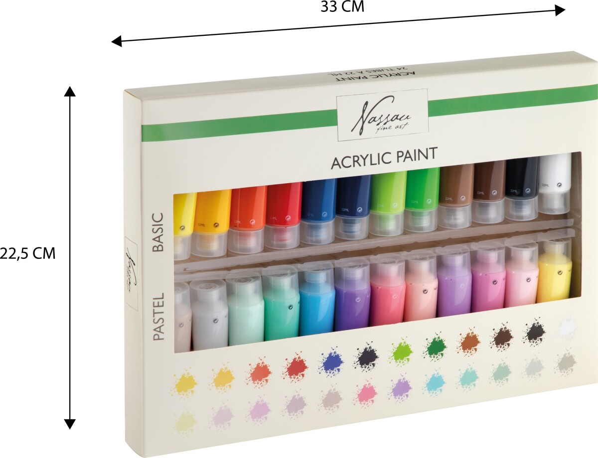 Akrylmaling Sæt - Nassau - 24X22 Ml