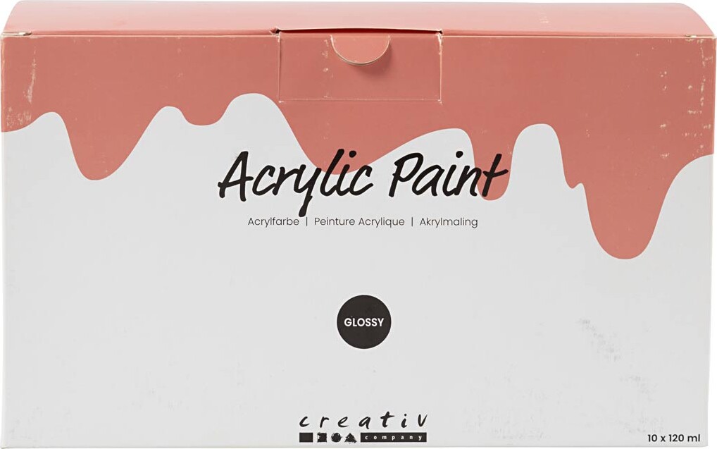 Akrylmaling - 10X120 Ml - Blank - 10 Farver