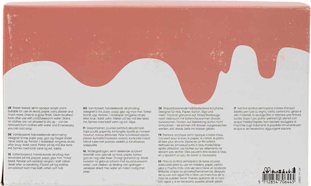 Akrylmaling - 10X120 Ml - Blank - 10 Farver