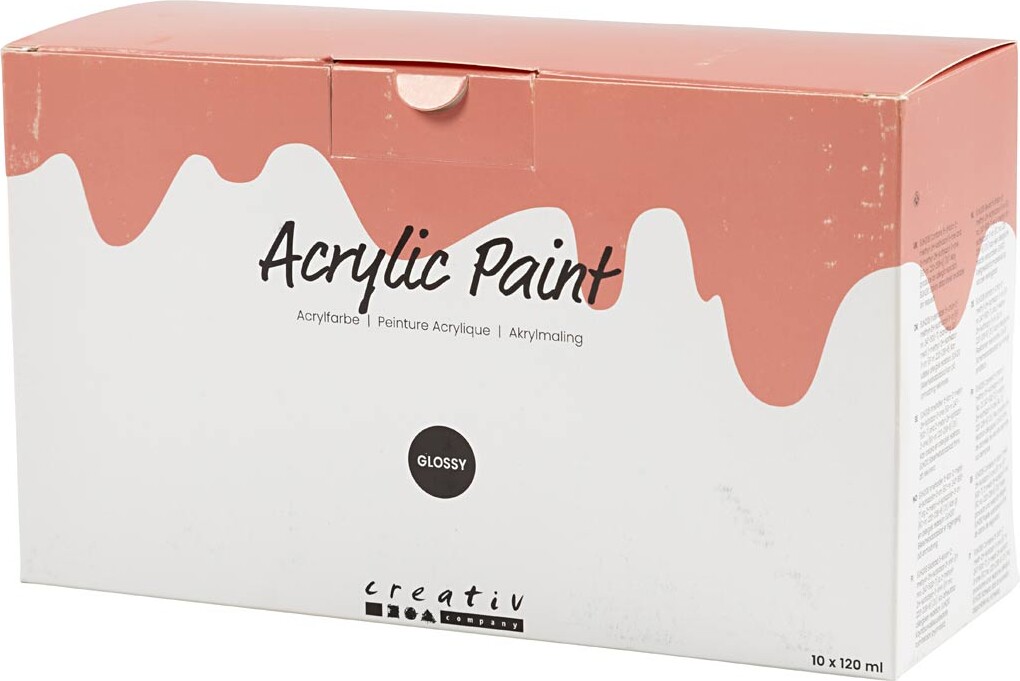 Akrylmaling - 10X120 Ml - Blank - 10 Farver