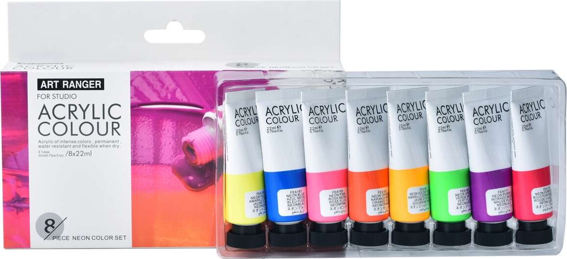 Neon Akrylmaling Sæt - Art Ranger - 8X22 Ml
