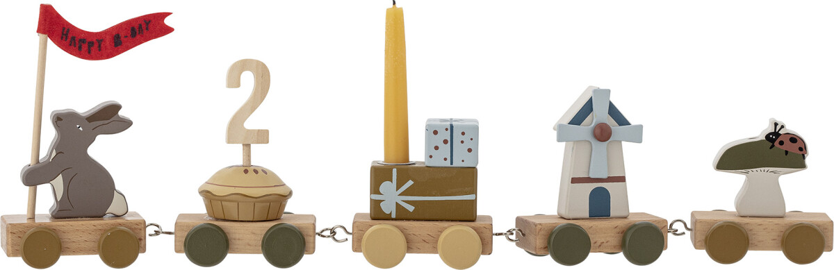 Bloomingville Mini - Fødselsdagstog I Træ - Alfi - Brun