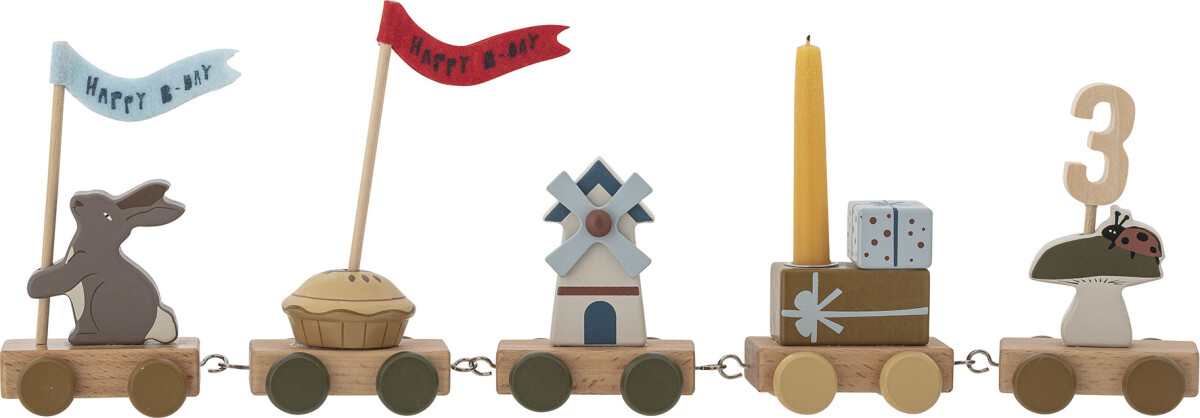 Bloomingville Mini - Fødselsdagstog I Træ - Alfi - Brun
