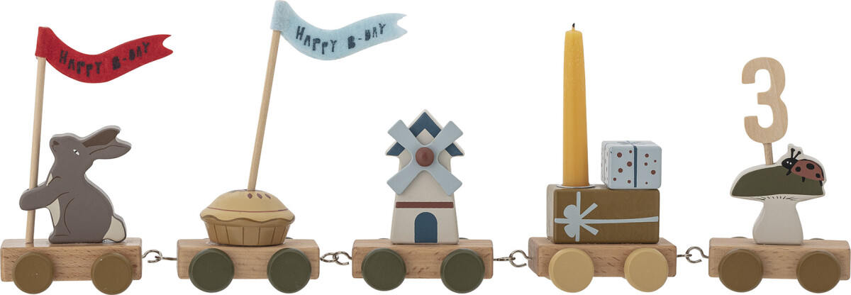 Bloomingville Mini - Fødselsdagstog I Træ - Alfi - Brun