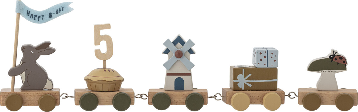 Bloomingville Mini - Fødselsdagstog I Træ - Alfi - Brun