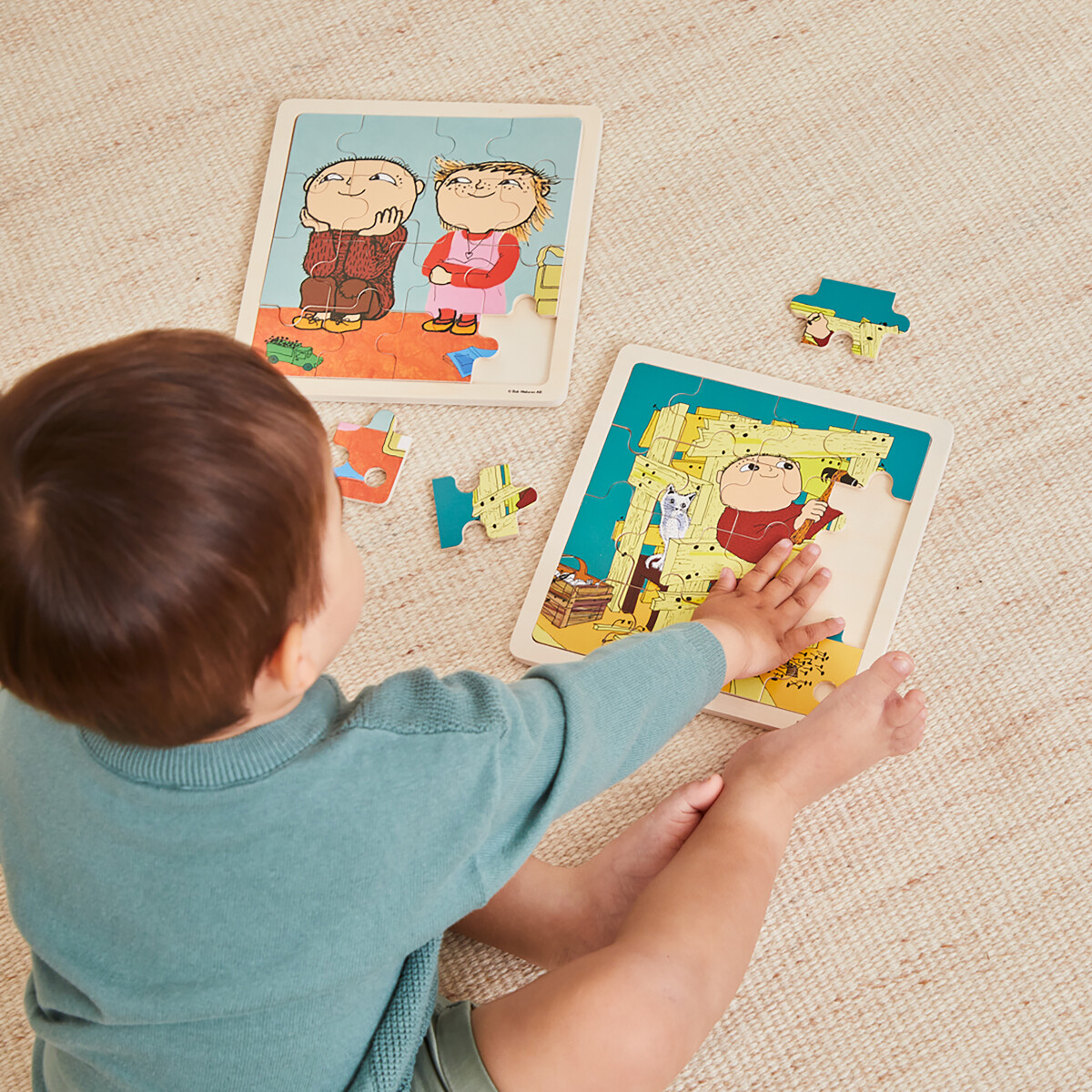 Alfons Åberg Puslespil - Alfons Åberg Bygger - Træ - 16 Brikker