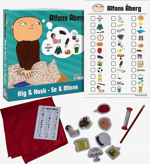 Alfons Åberg - Kig Husk - Huskespil Sæt Med 36 Brikker
