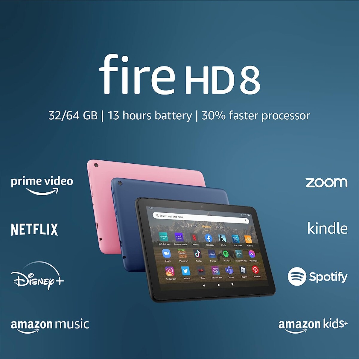 Amazon - Fire Hd 8 Tablet 2022 8 Hd Display 64 Gb - Black