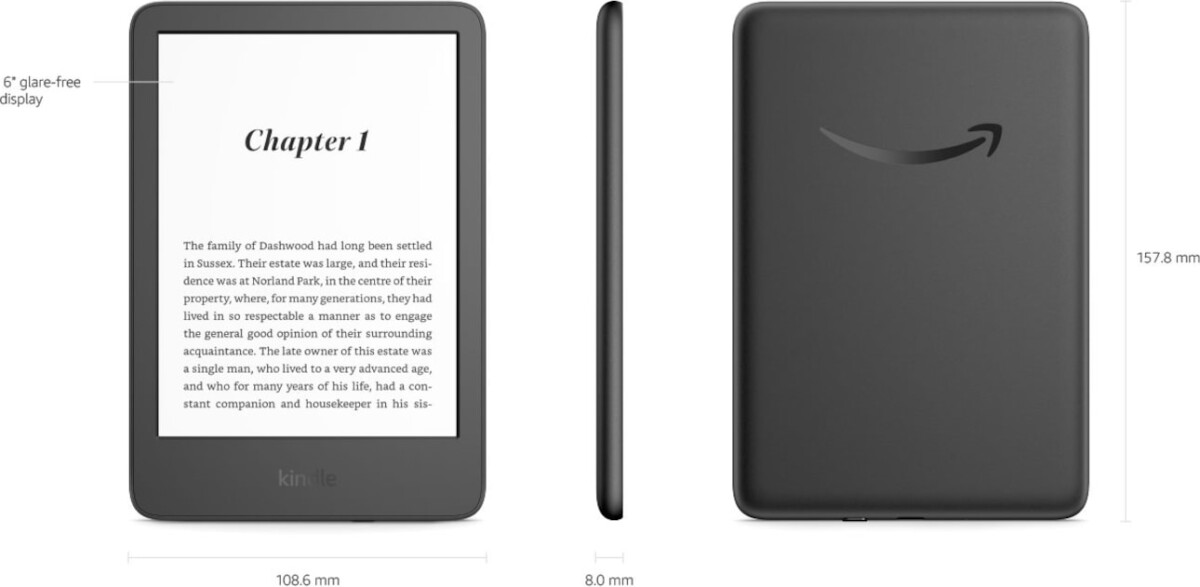 Amazon Kindle 2022 - 6 Ebook Reader - Sort - Annoncer - 16 Gb