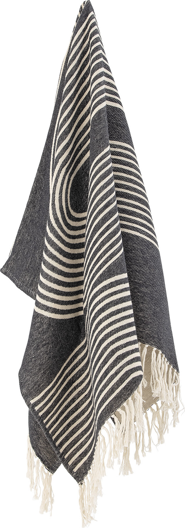 Bloomingville - Anek Plaid - Sort - Bomuld - 150X130 Cm