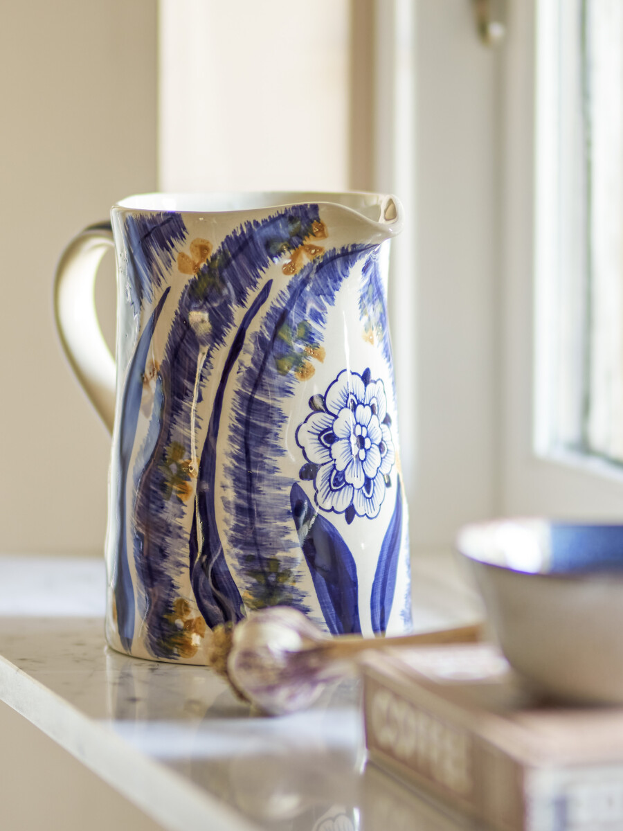 Bloomingville - Anuuk Vase Kande - Blå - Stentøj - H 21 Cm