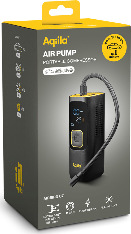Aqiila - Airbird C7 - Luftpumpe Bærbar Kompressor