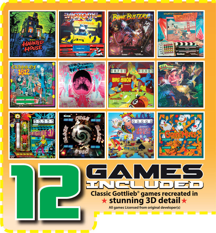 Arcade1Up - Toyshock Pinball Maskine - Haunted House - 8 Spil