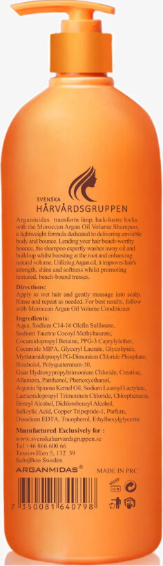 Arganmidas - Moroccan Argan Oil Volume Shampoo -1000Ml