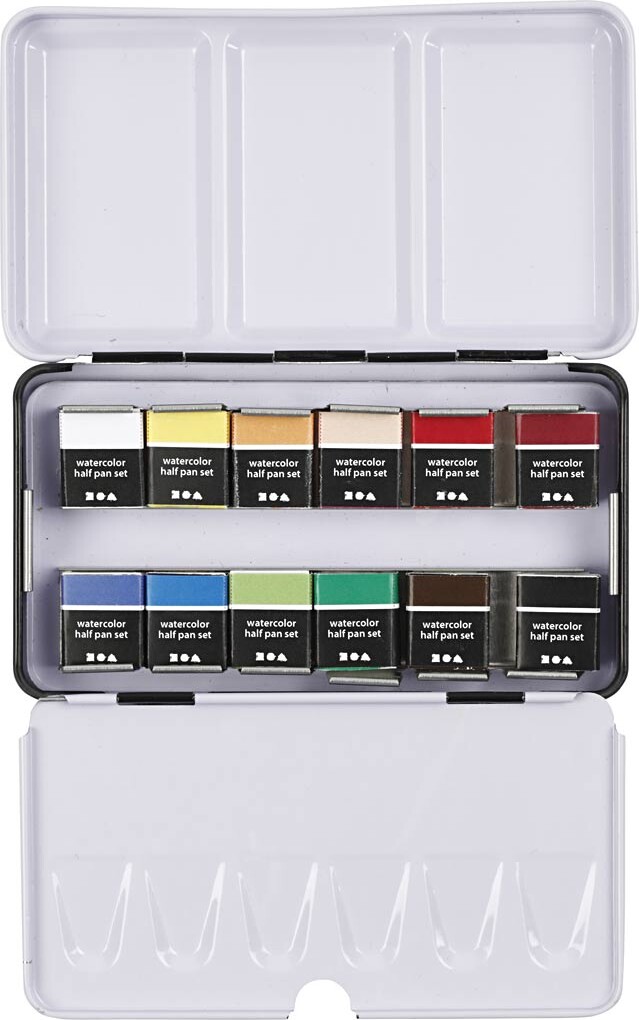 Art Aqua Akvarelfarver - -Pan - Str 10X15X20 Mm - Standardfarver - 12 Frv