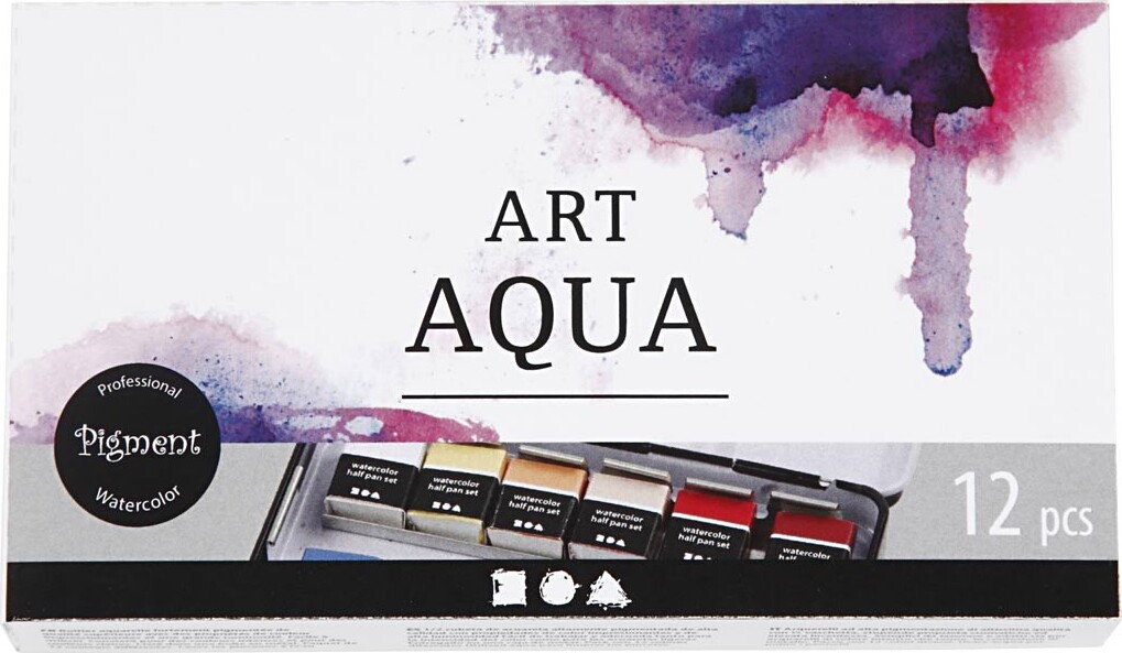 Art Aqua Akvarelfarver - -Pan - Str 10X15X20 Mm - Standardfarver - 12 Frv