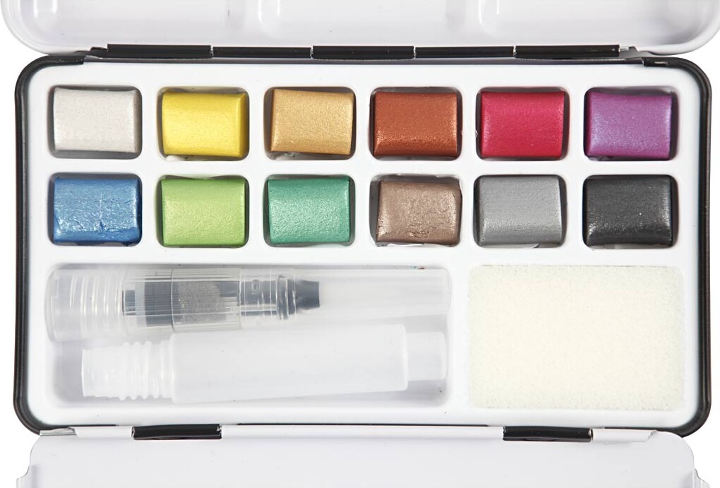 Art Aqua Akvarelfarver - Str 10X15 Mm - Metallicfarver - 12 Frv