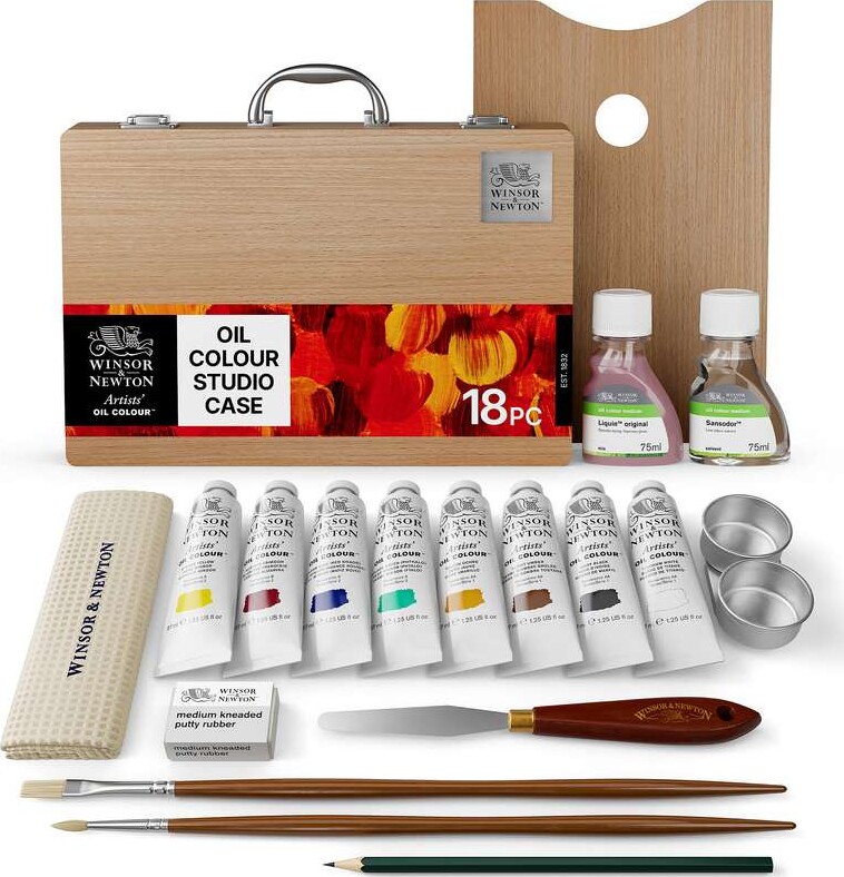 Winsor Newton - Artists Oil - Oliemaling Sæt 8X37 Ml - Studio Case