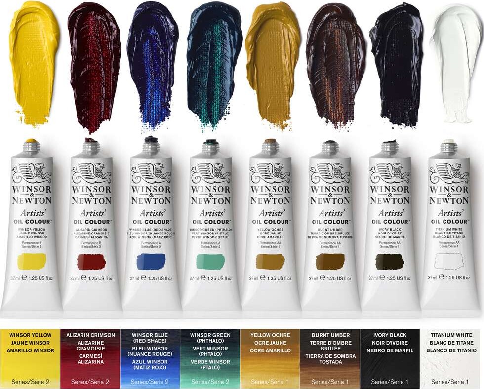 Winsor Newton - Artists Oil - Oliemaling Sæt 8X37 Ml - Studio Case