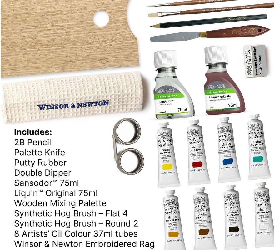 Winsor Newton - Artists Oil - Oliemaling Sæt 8X37 Ml - Studio Case