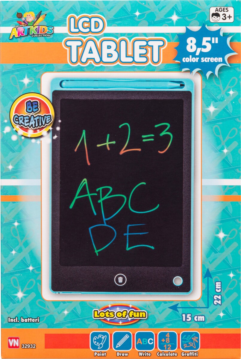 Lcd Tegne Og Skrive Tablet - 22X15Cm - Artkids