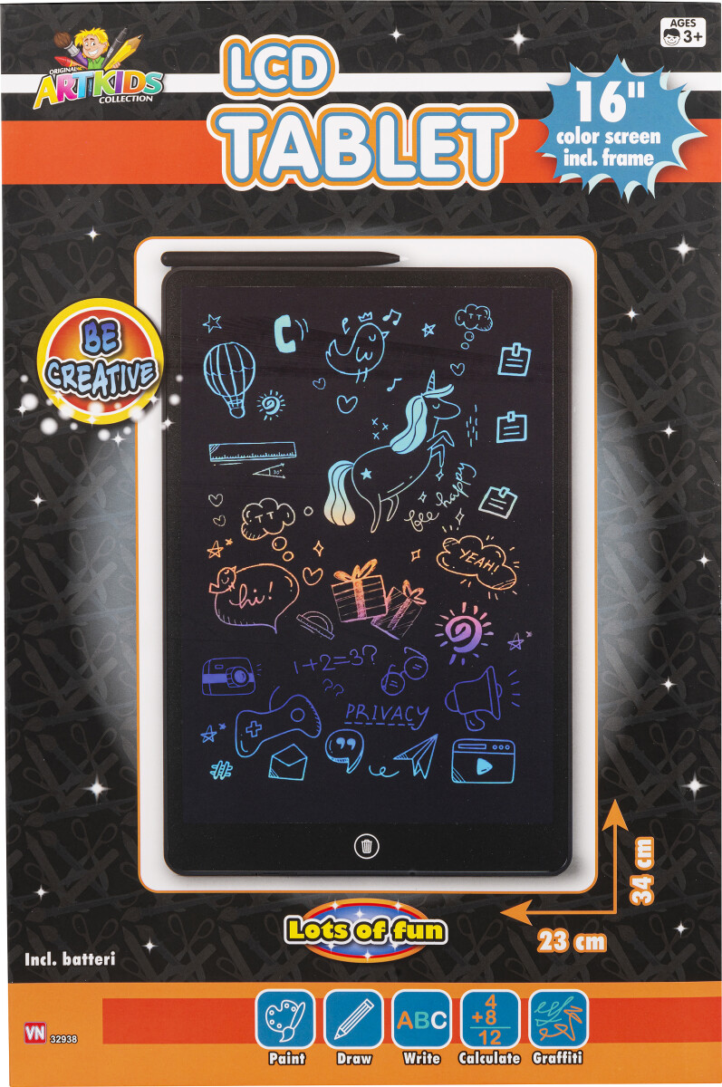 Lcd Tegne Og Skrive Tablet - 345X23 Cm - Artkids