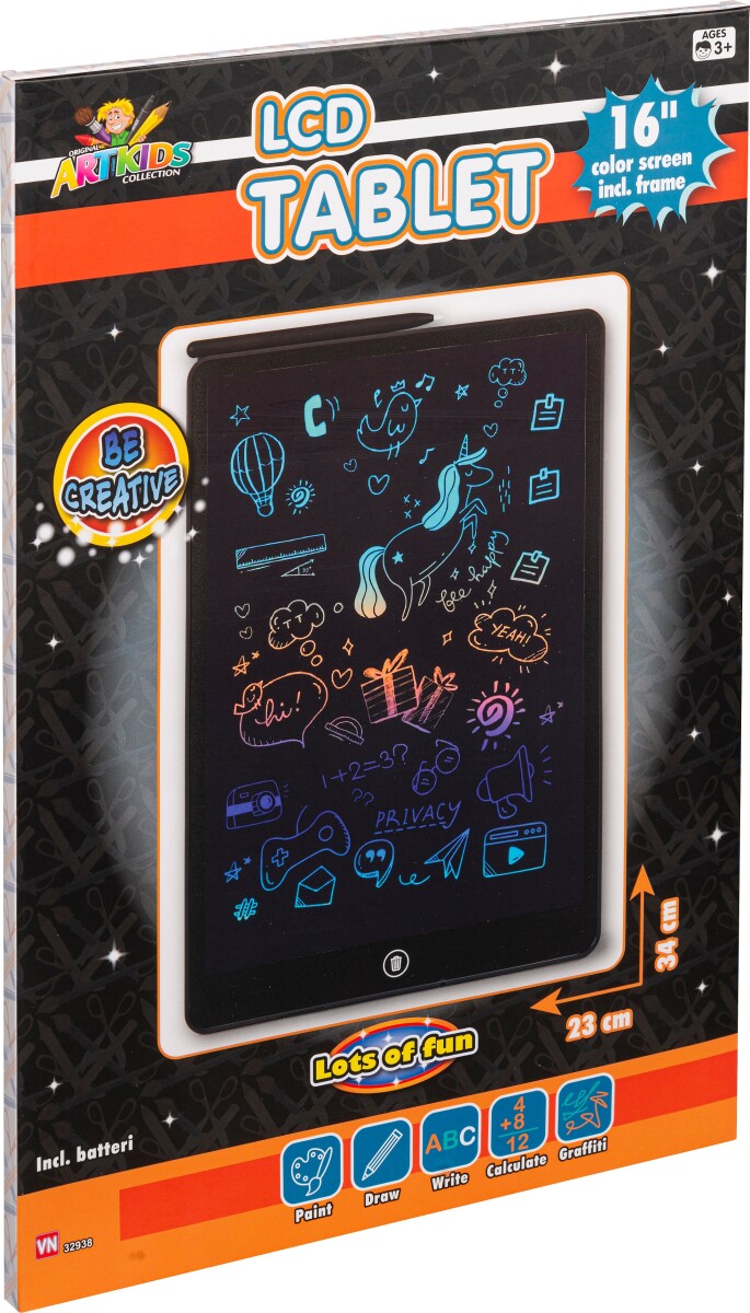 Lcd Tegne Og Skrive Tablet - 345X23 Cm - Artkids