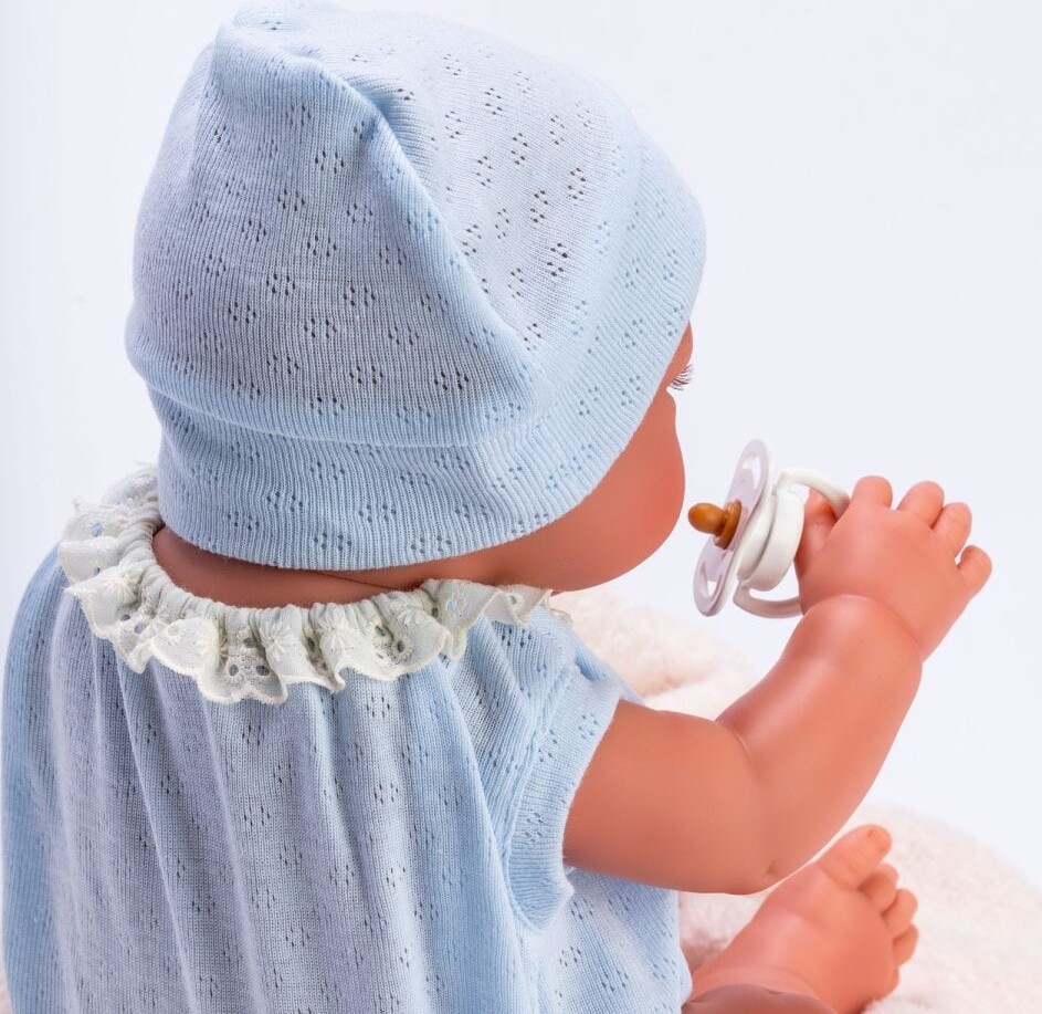 Asi - Pablo Baby Dukke - Dreng - 43 Cm - Lyseblåt Tøj Med Tæppe
