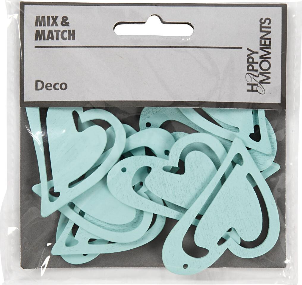 Asymmetrisk Hjerte - Str 55X45 Mm - Tykkelse 2 Mm - Turkis - 10 Stk