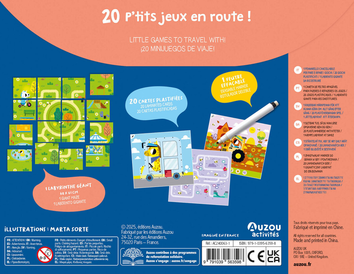 Auzou - Aktivitetskort - 20 Opgaver - På Rejsen