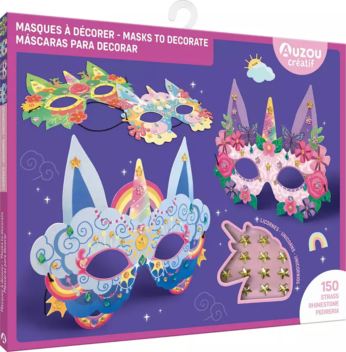 Auzou - Aktivitetssæt - Dekorer Masker - Enhjørning