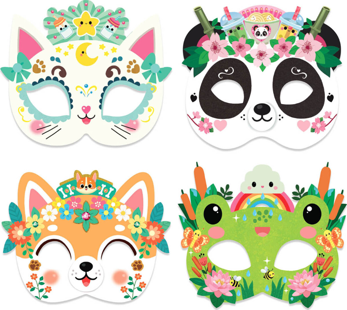 Auzou - Aktivitetssæt - Dekorer Masker - Kawaii