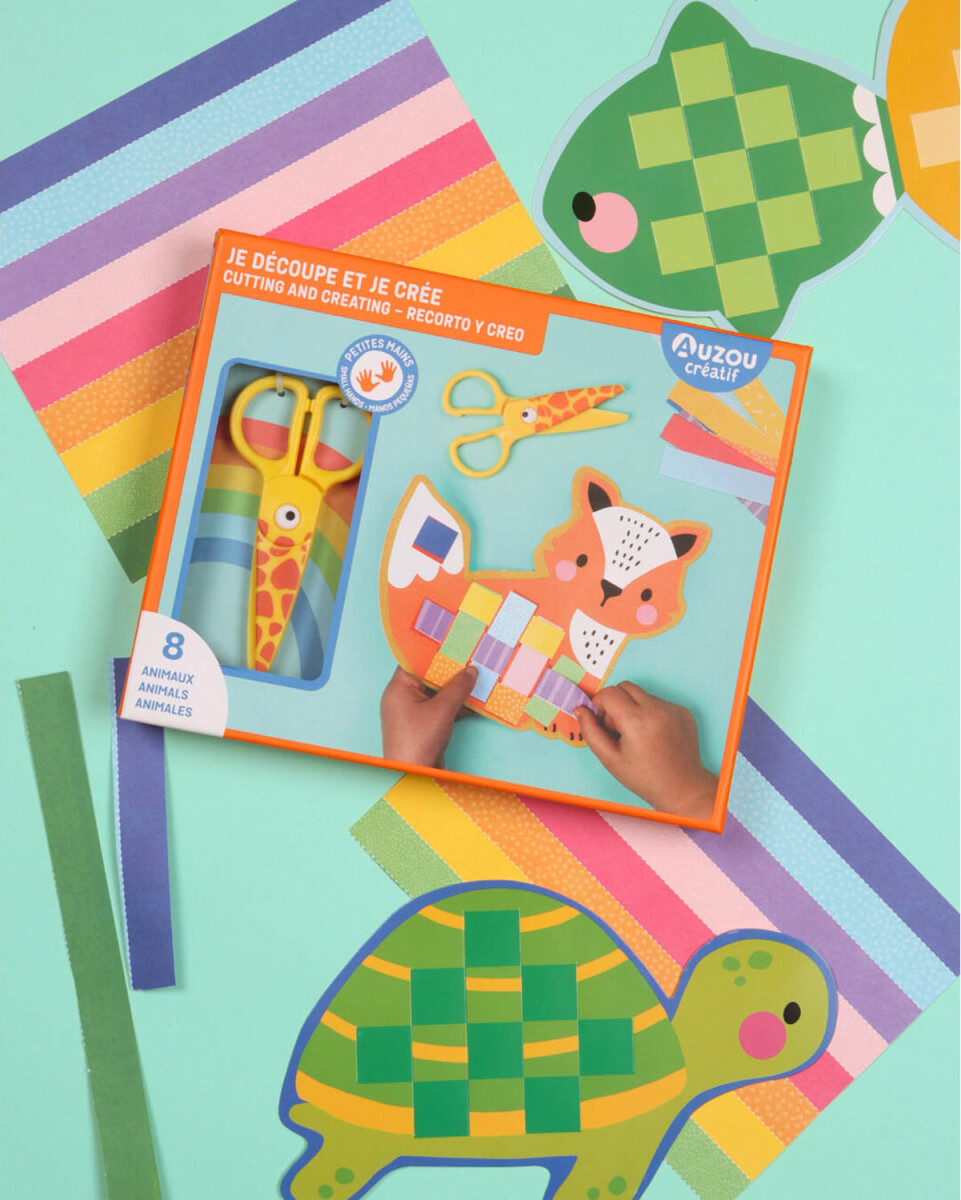 Auzou - Aktivitetssæt - Klip Og Flet - Dyr