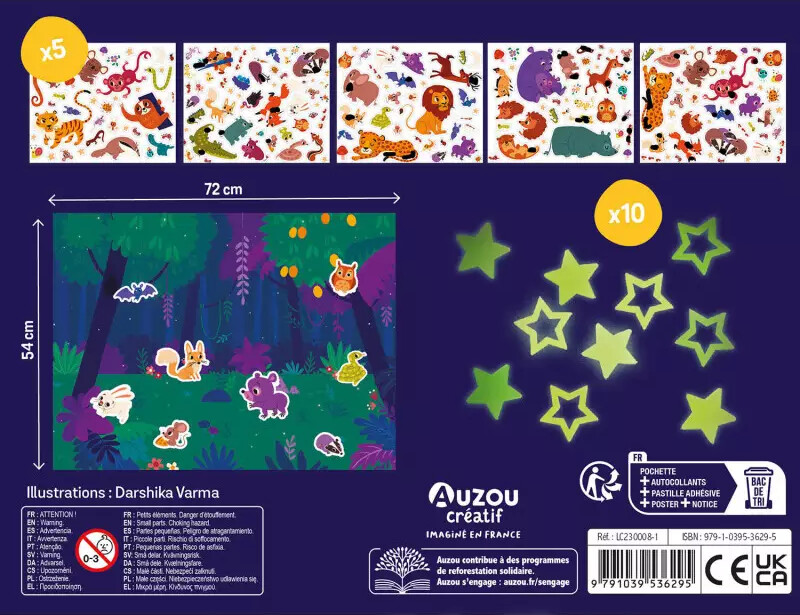 Auzou - Klistermærker - Selvlysende 200 Stk